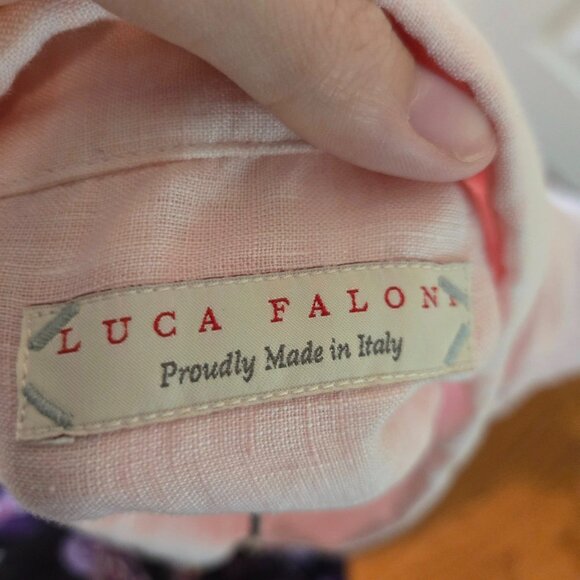 Luca Faloni Men's Portofino Striped Light Pink Shirt Size 18/45 - Picture 12 of 15